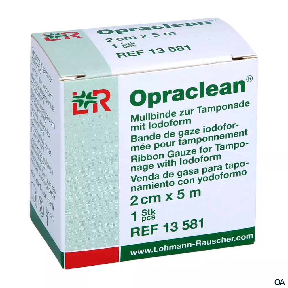 Opraclean® Mullbinde zur Tamponade mit Iodoform 2 cm x 5 m Rolle