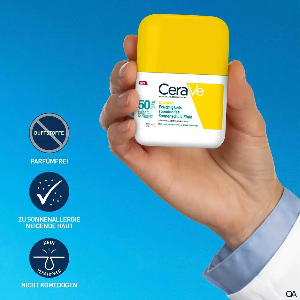CeraVe Invisible Feuchtigkeitsspendendes Sonnenschutz Fluid LSF 50