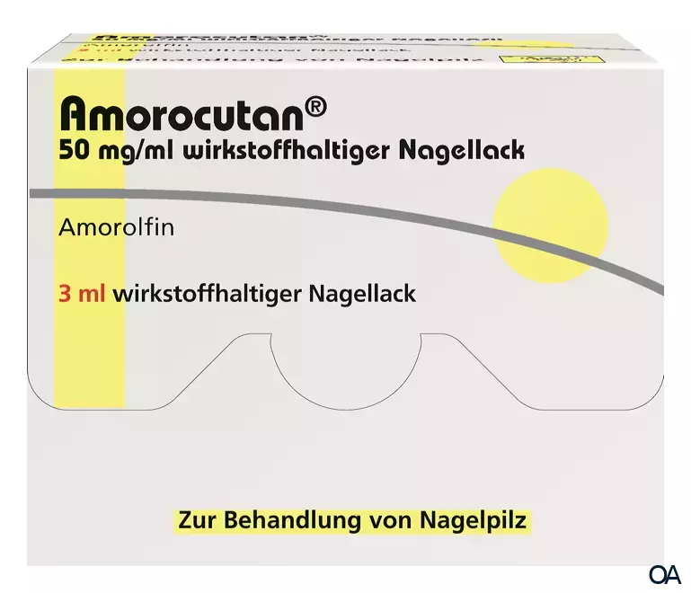 Amorocutan 50 mg/ml wirkstoffhaltiger Nagellack Amorocutan 50 mg/ml wirkstoffhaltiger Nagellack
