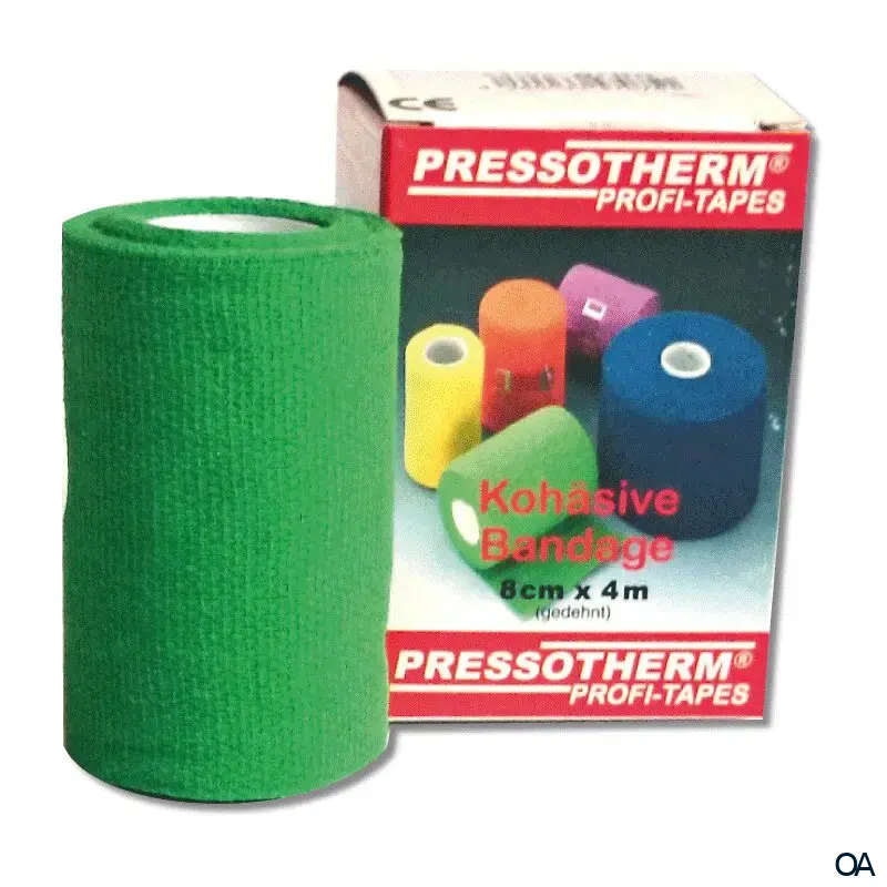 Pressotherm® Bandage Kohäsive Elastische Fixierbinde 8 cm x 4 m - Grün