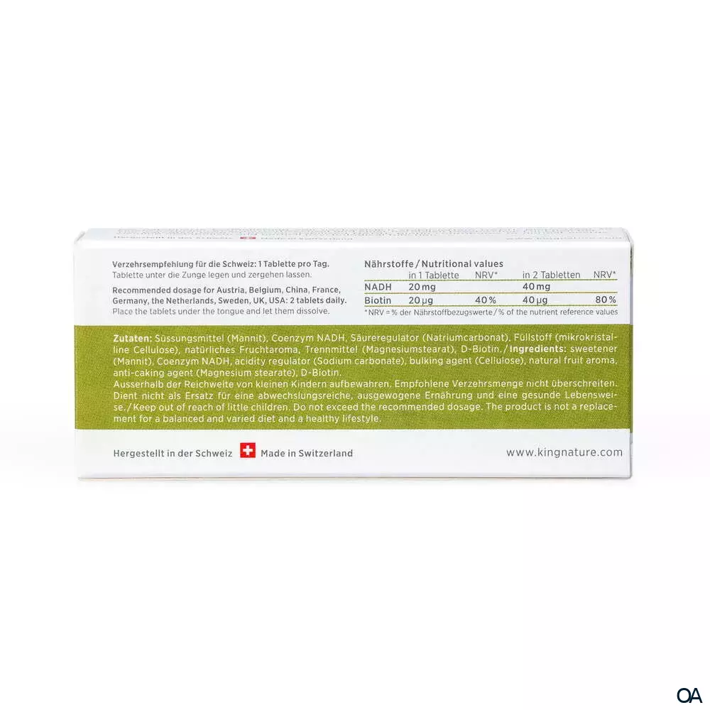 Kingnature NADH Vida Sublinguale Tabletten