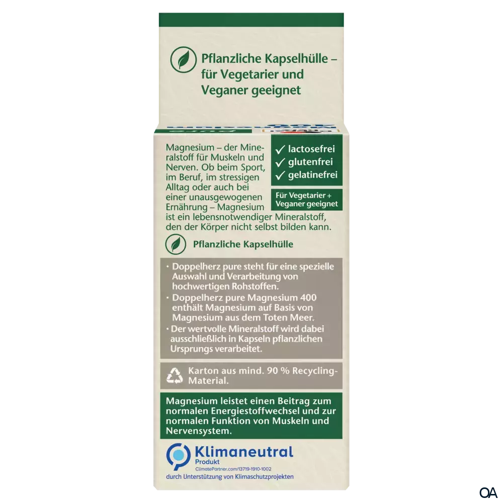Doppelherz pure Magnesium 400 Kapseln