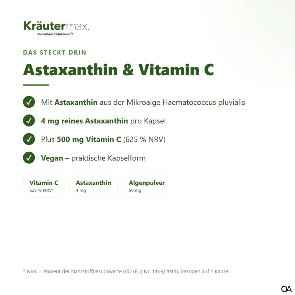 Kräutermax Astaxanthin Kapseln mit Vitamin C