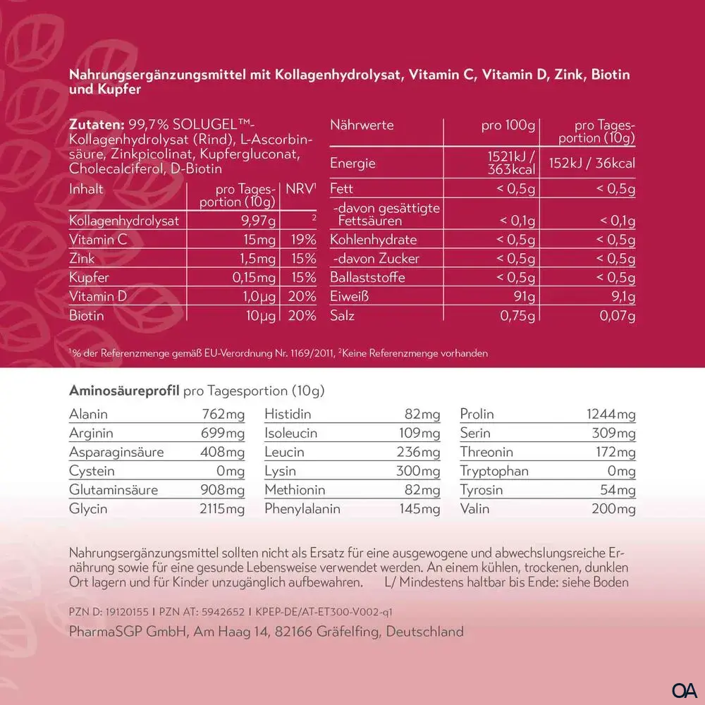 pureSGP® Kollagen Peptide Pulver pureSGP® Kollagen Peptide Pulver