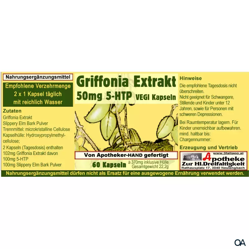 Griffonia Extrakt 50 mg - 5HTP VEGI Kapseln Griffonia Extrakt 50 mg - 5HTP VEGI Kapseln