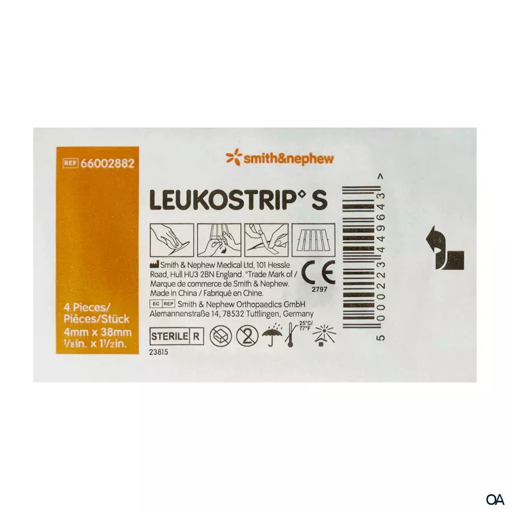 LEUKOSTRIP S Wundnahtstreifen 4 x 38 mm, 1 x 4 Stück