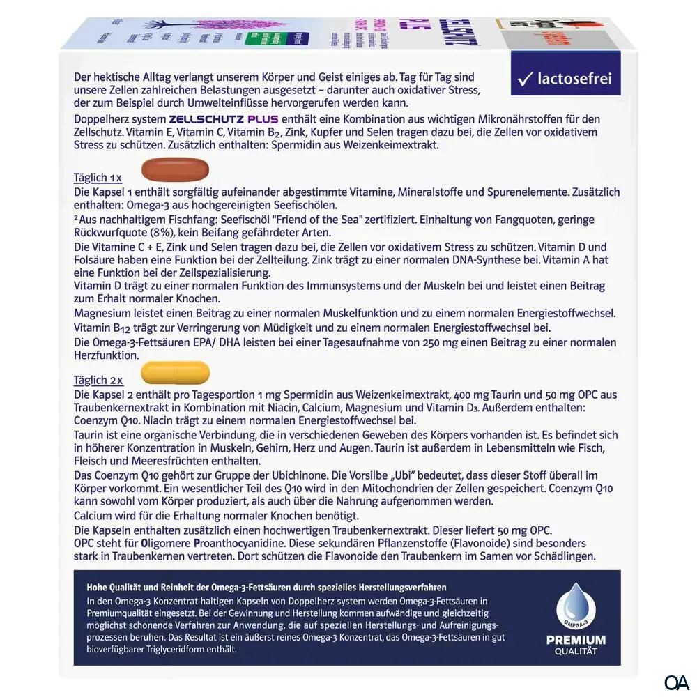 Doppelherz system ZELLSCHUTZ¹ PLUS SPERMIDIN + Q10 + TAURIN + OPC Kapseln