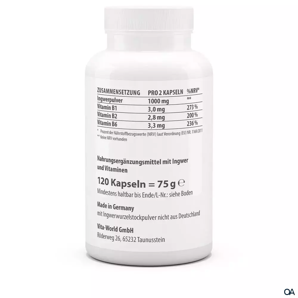 Vitaworld Ingwer 500 mg Kapseln Vitaworld Ingwer 500 mg Kapseln