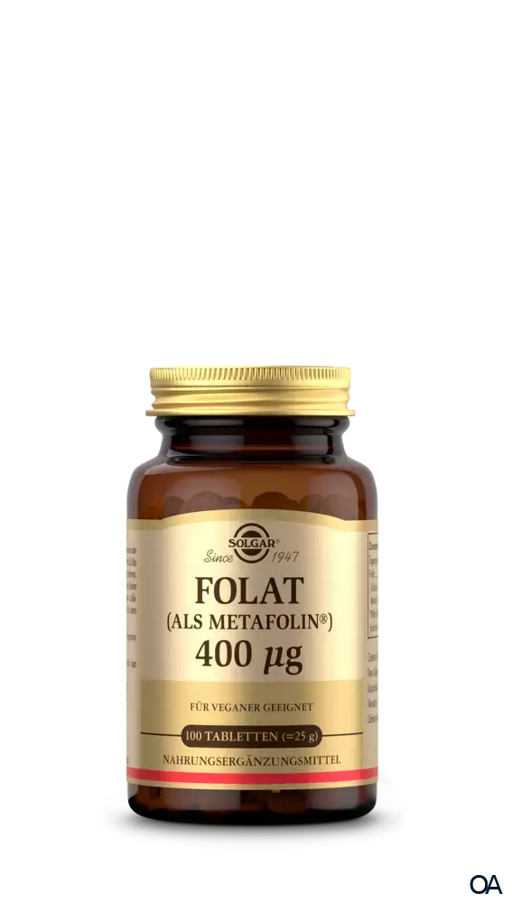 Solgar® Folat (als Metafolin® ) 400 mcg Tabletten Solgar® Folat (als Metafolin® ) 400 mcg Tabletten