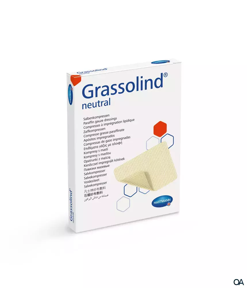 Grassolind® Salbenkompressen steril, einzeln eingesiegelt, 10 x 10 cm