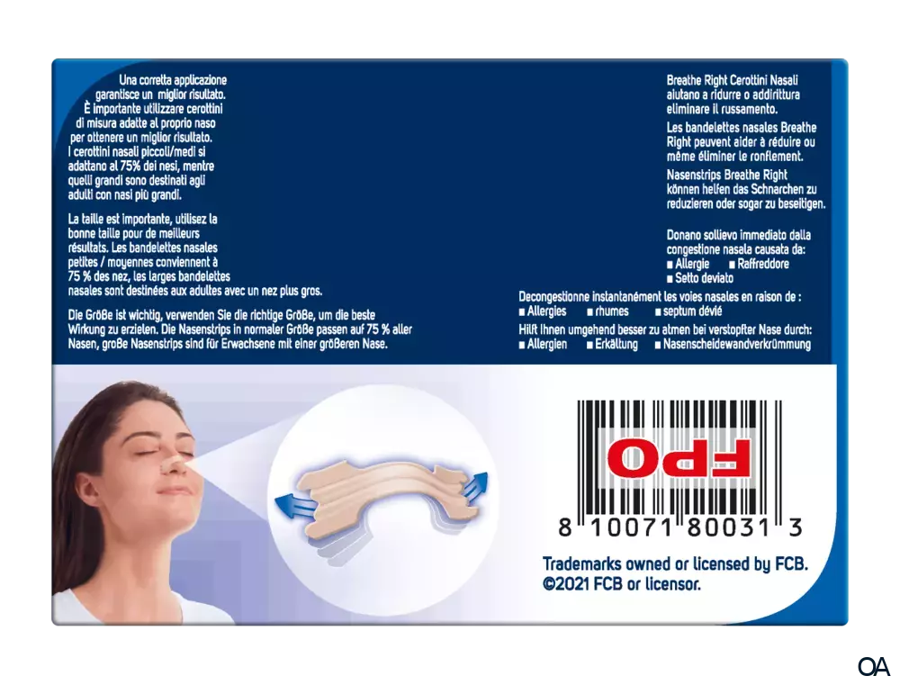 Besser Atmen Breathe Right® Nasenstrips Normal Beige