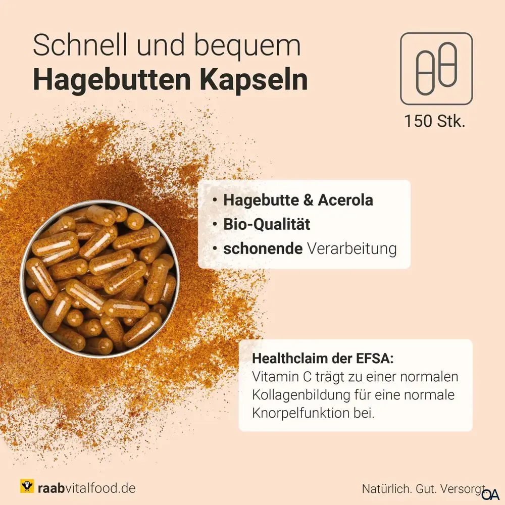 Raab® Vitalfood Bio Hagebutten Kapseln
