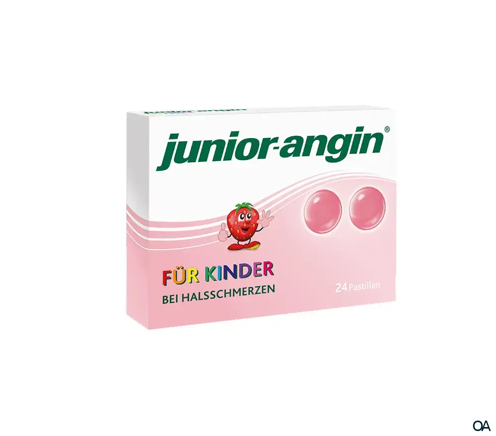 junior-angin® Pastillen für Kinder mit Erdbeergeschmack