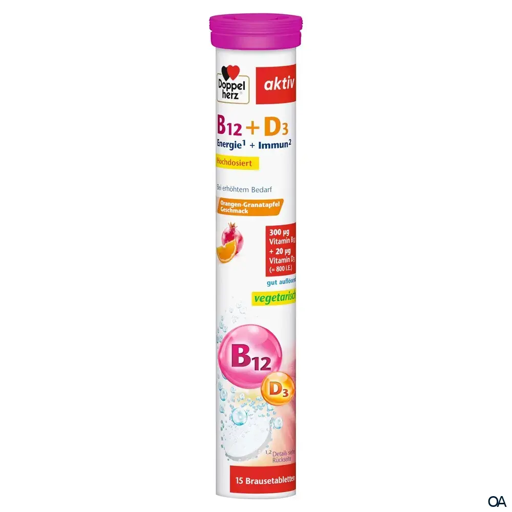 Doppelherz aktiv Vitamin B12 + D3 Brausetabletten - Energie + Immun