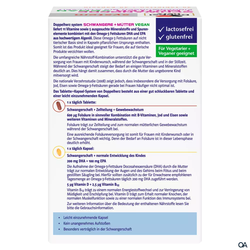 Doppelherz system Schwangere + Mütter vegan 30 Tabletten + 30 Kapseln Doppelherz system Schwangere + Mütter vegan 30 Tabletten + 30 Kapseln