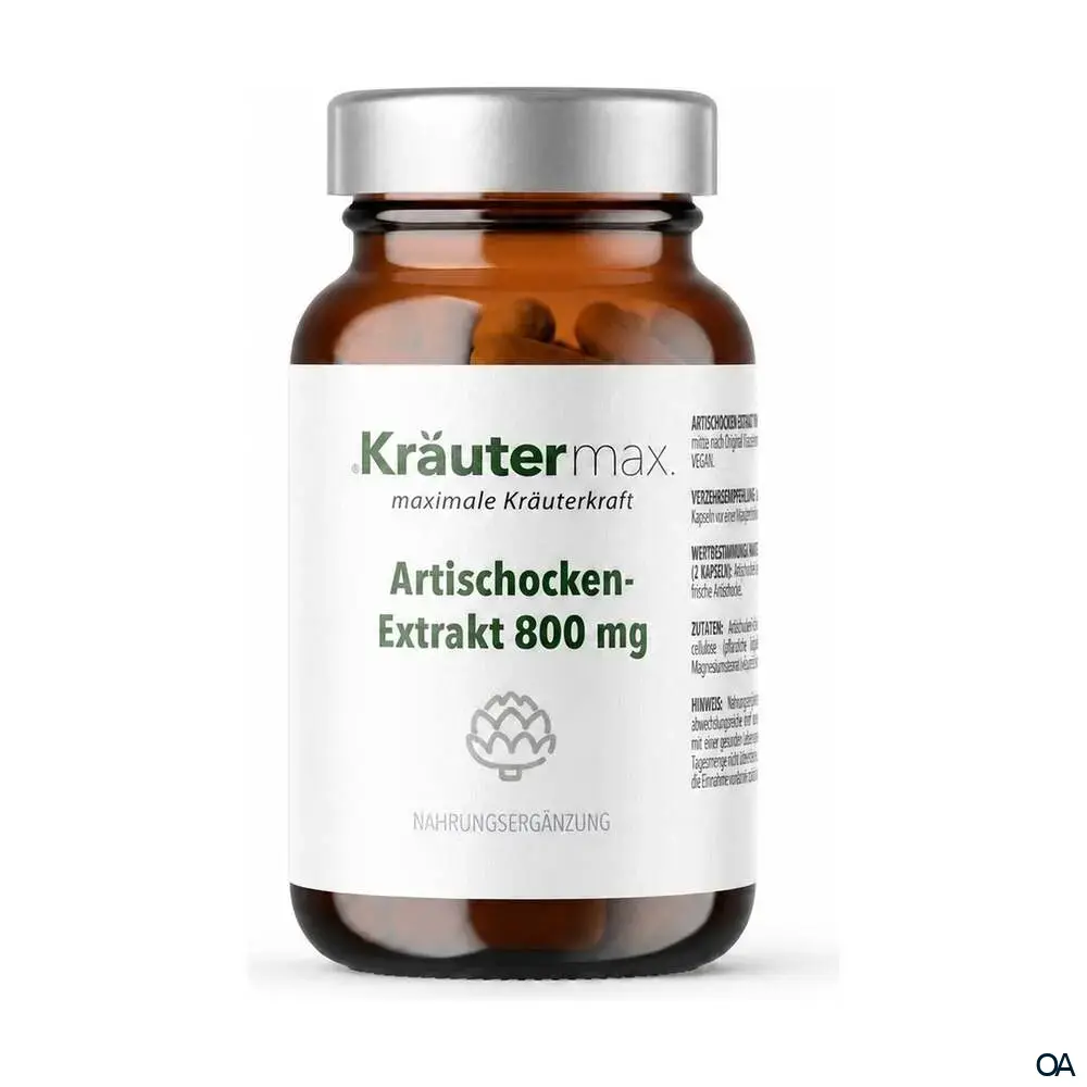 Kräutermax Artischockenextrakt 800 mg Kapseln