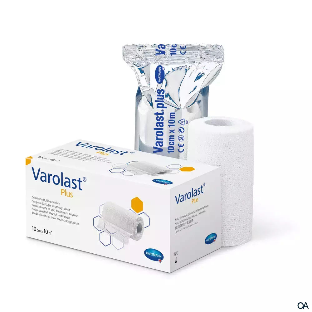 Varolast® Plus Zinkleimbinden, Länge gedehnt, einzeln in Folienbeutel, 10 cm x 10 m