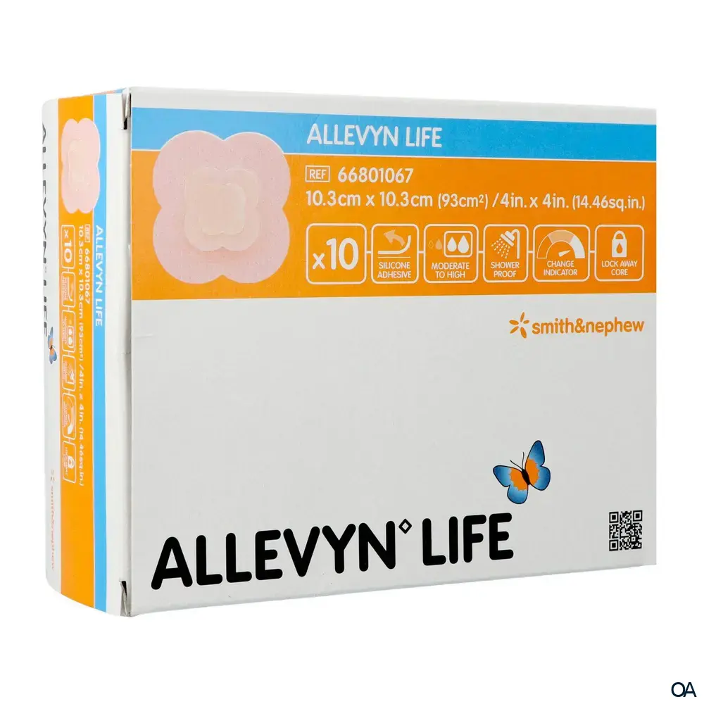 ALLEVYN LIFE Schaumverband steril, 10,3 x 10,3 cm ALLEVYN LIFE Schaumverband steril, 10,3 x 10,3 cm