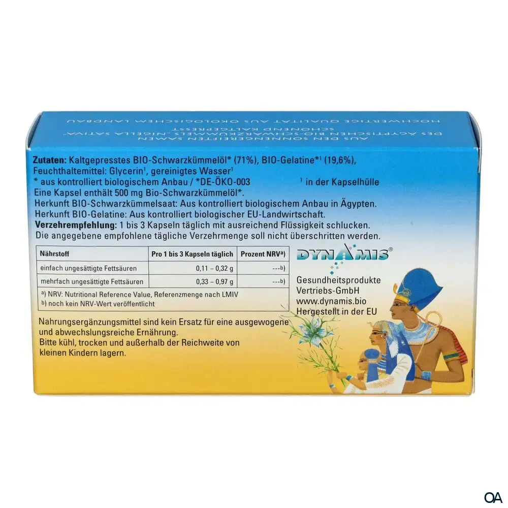 Dynamis BIO Schwarzkümmelöl PUR Kapseln Dynamis BIO Schwarzkümmelöl PUR Kapseln