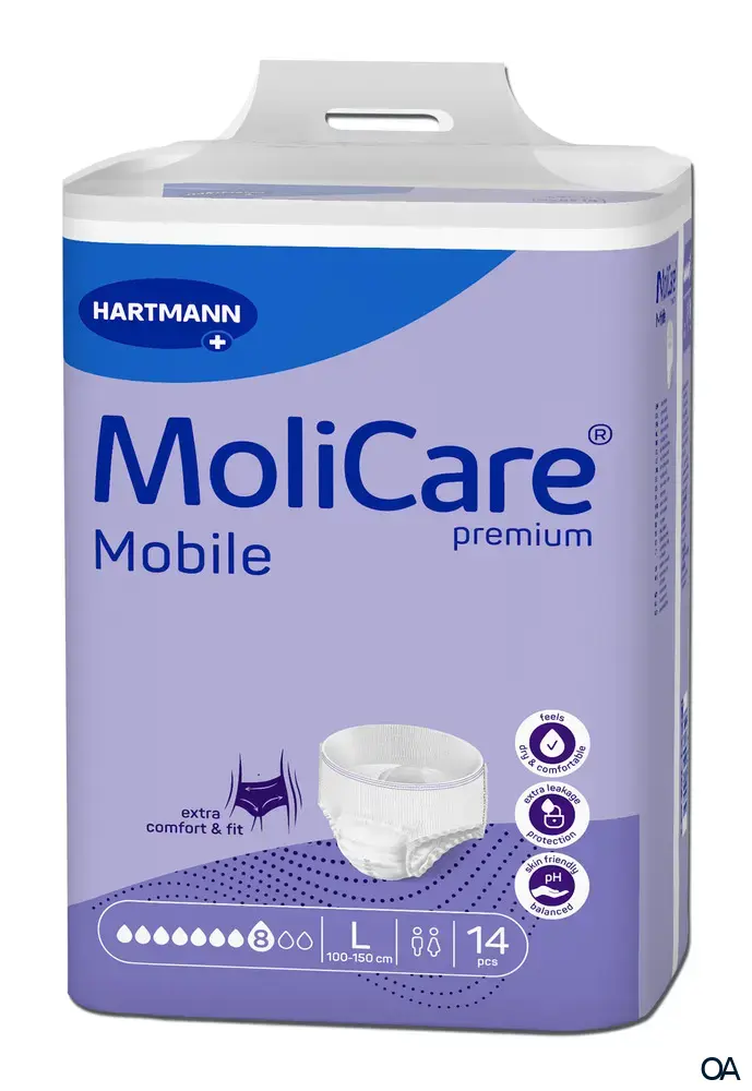MoliCare® Premium Mobile 8 Tropfen Inkontinenz-Einweghosen, Größe L, 100-150 cm
