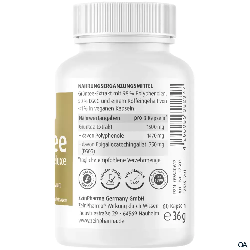 ZeinPharma Grüntee Deluxe 500 mg Kapseln ZeinPharma Grüntee Deluxe 500 mg Kapseln