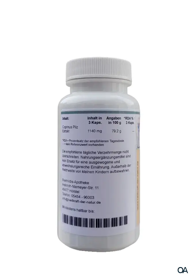 Reinhildis Apotheke Coprinus Pilz Extrakt 380 mg Kapseln Reinhildis Apotheke Coprinus Pilz Extrakt 380 mg Kapseln