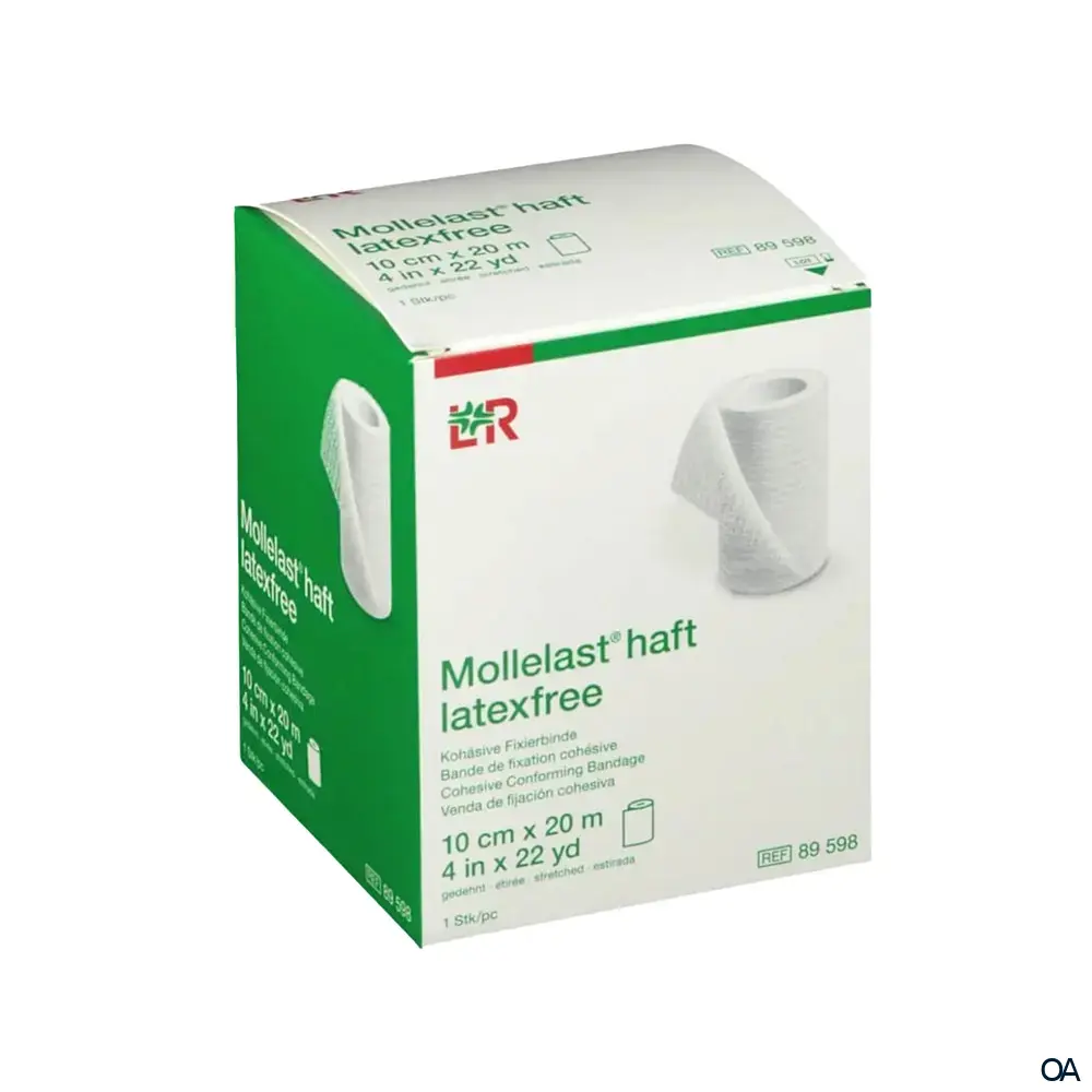 Mollelast® haft latexfrei - Kohäsive bielastische Fixierbinde, 10 cm x 20 m