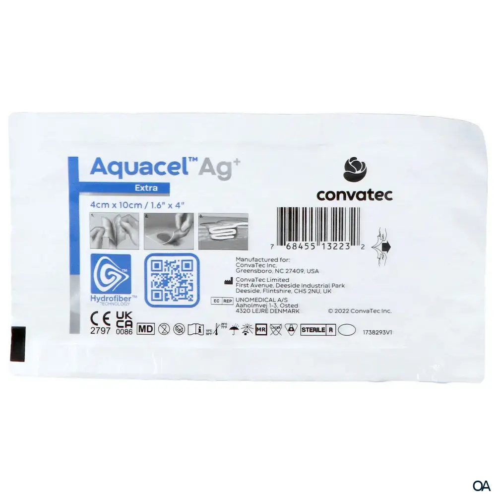 ConvaTec Aquacel® Ag+ Extra Wundauflage steril, 4 x 10 cm