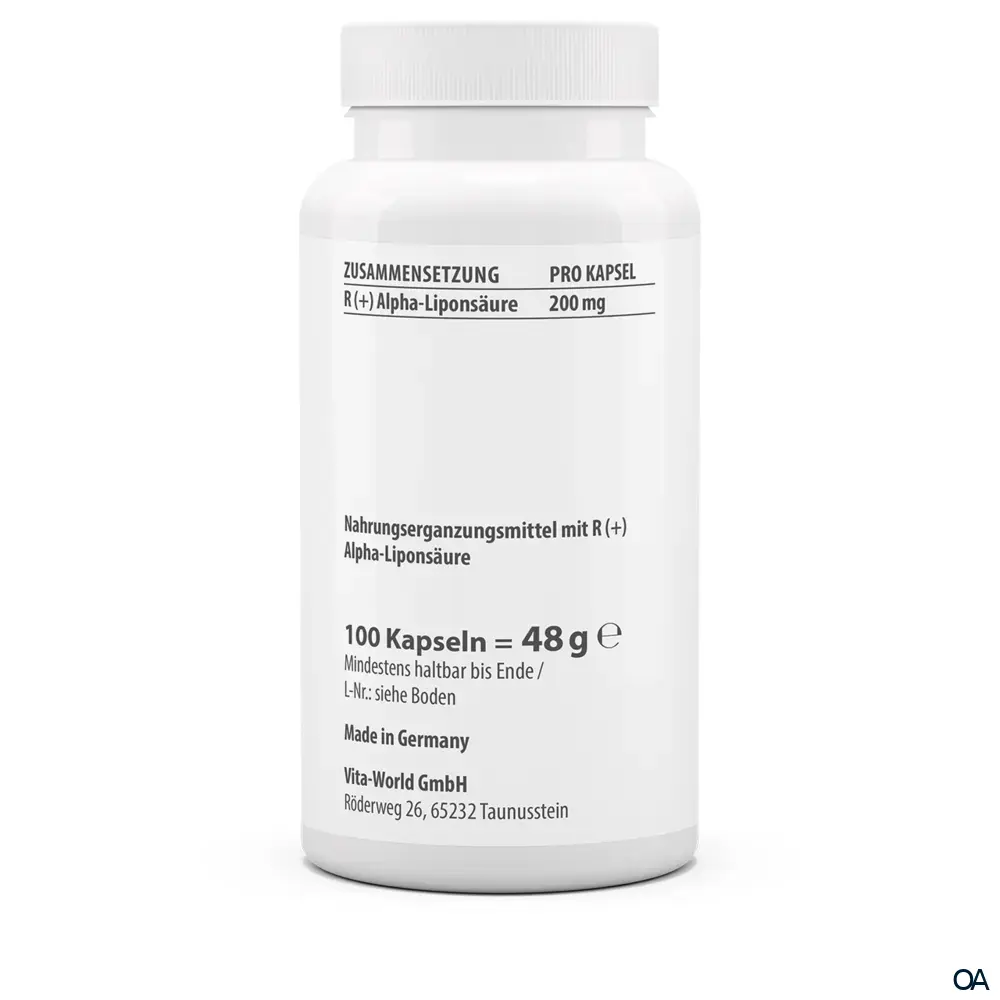 Vitaworld R (+) Alpha-Liponsäure 200 mg Kapseln