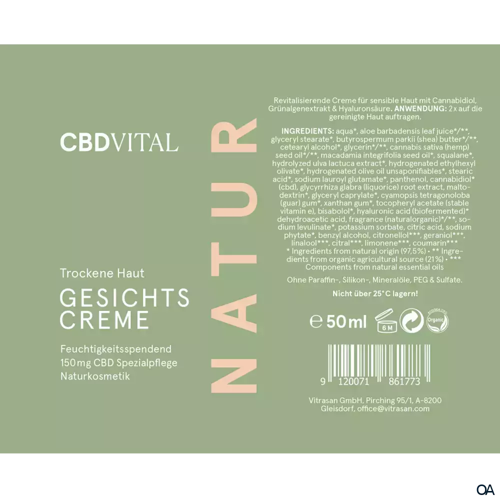 CBD VITAL Trockene Haut Gesichtscreme