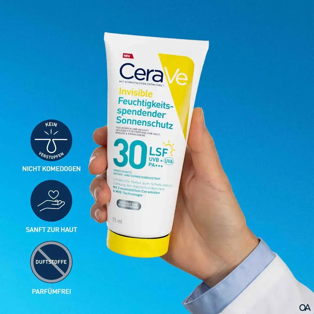 CeraVe Invisible Feuchtigkeitsspendender Sonnenschutz LSF 30