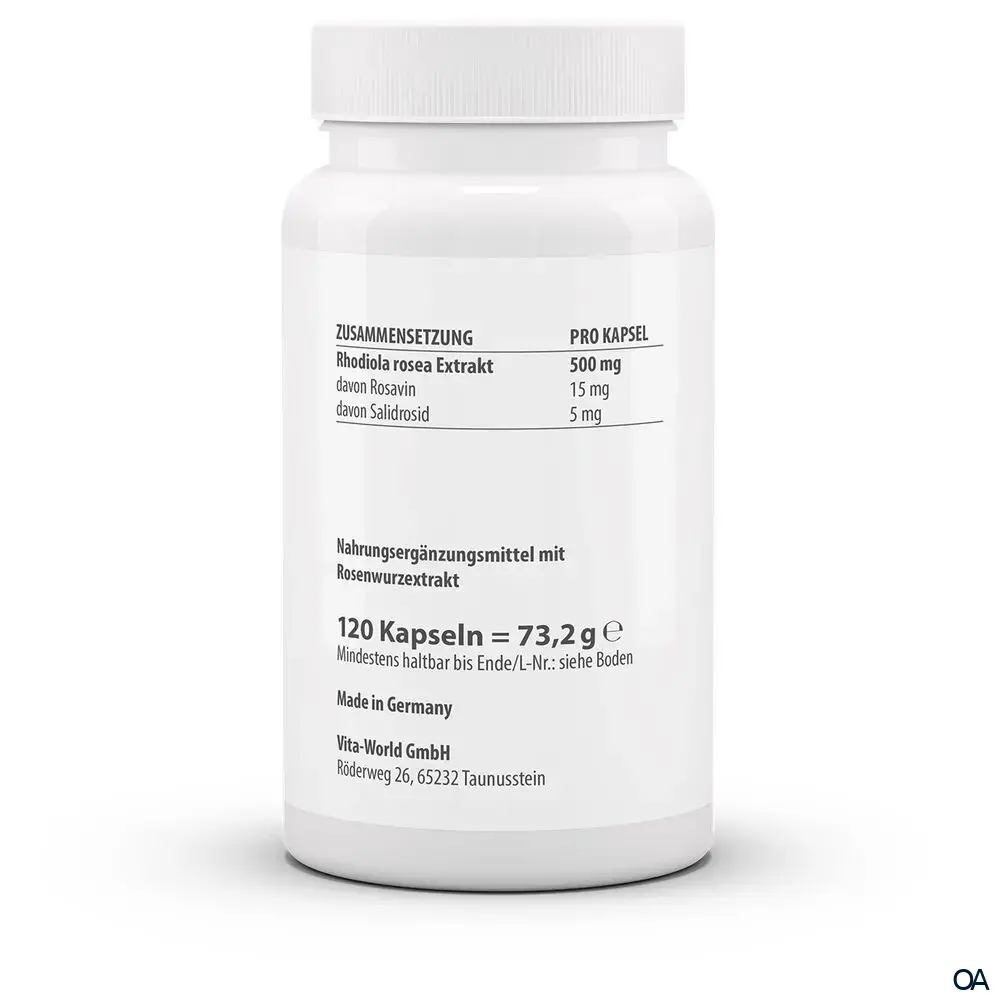 Vitaworld Rhodiola Rosea Rosenwurz Extrakt 500 mg Kapseln