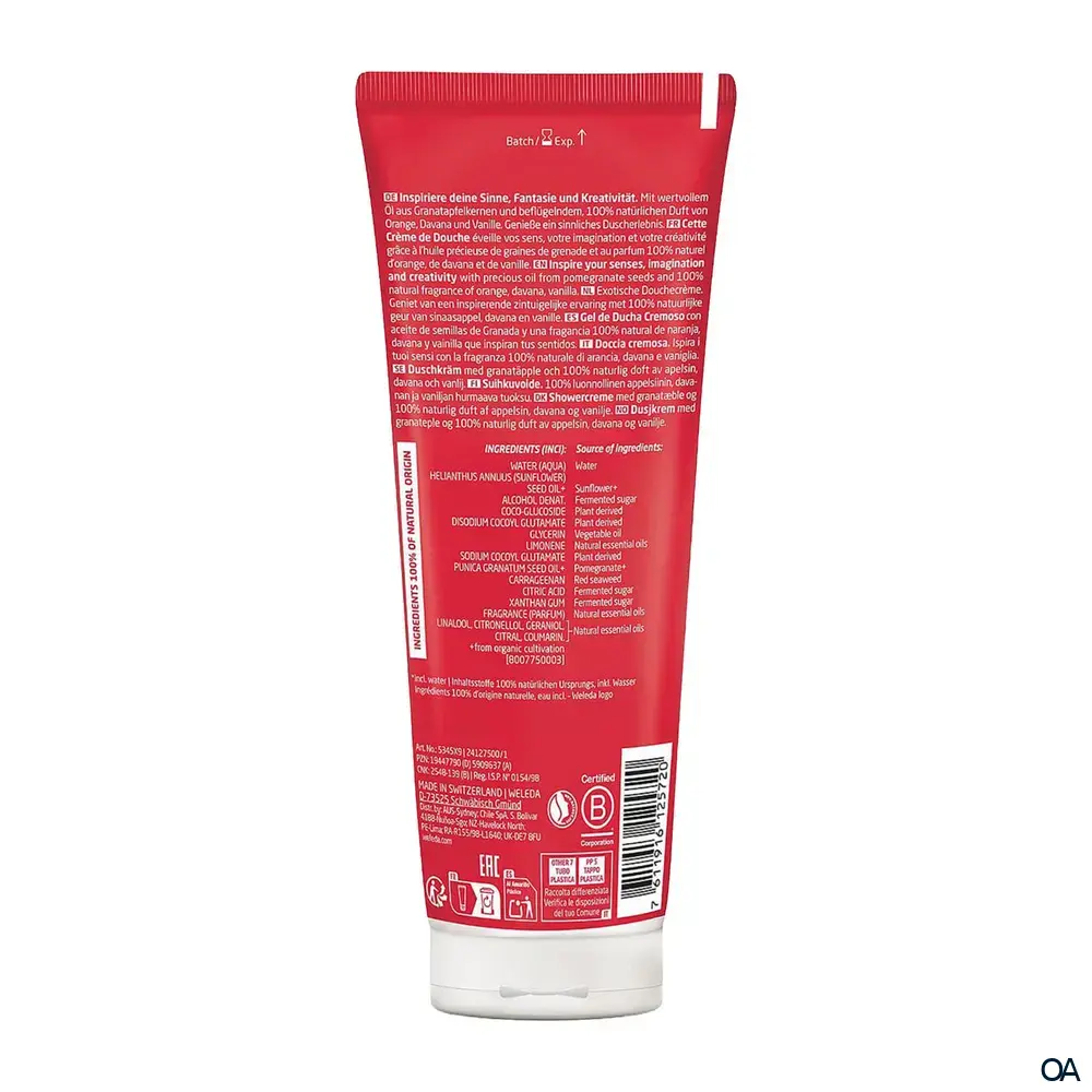 Weleda Inspire Shower Cream Granatapfel - Cremedusche