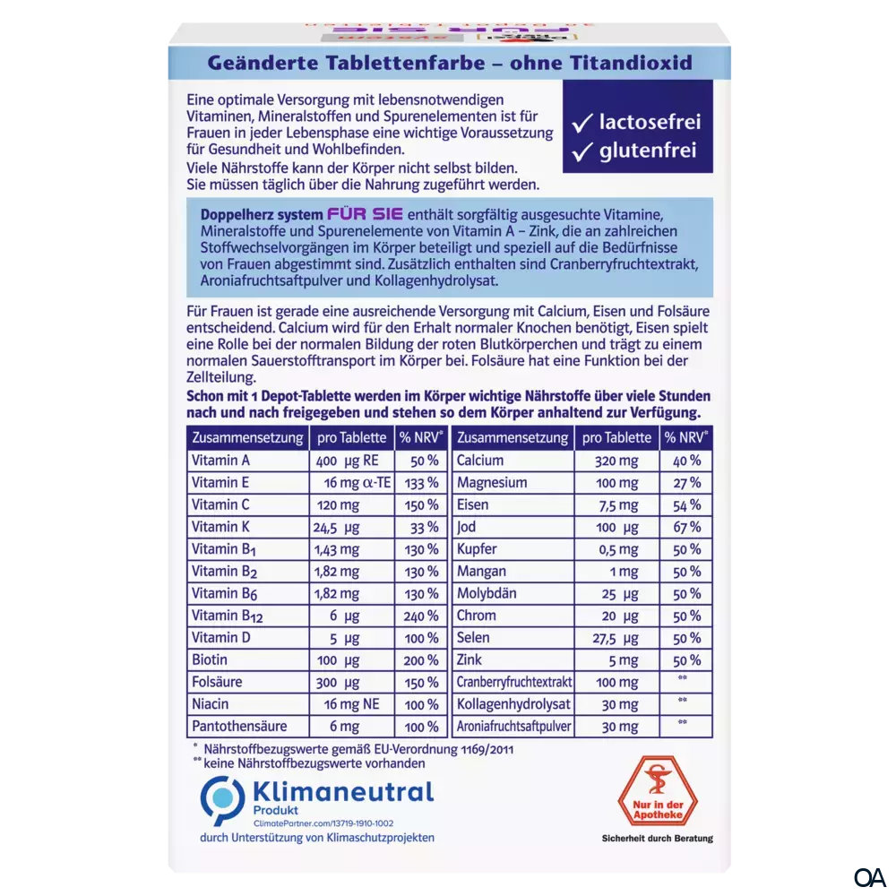 Doppelherz system Für Sie Depot-Tabletten Doppelherz system Für Sie Depot-Tabletten
