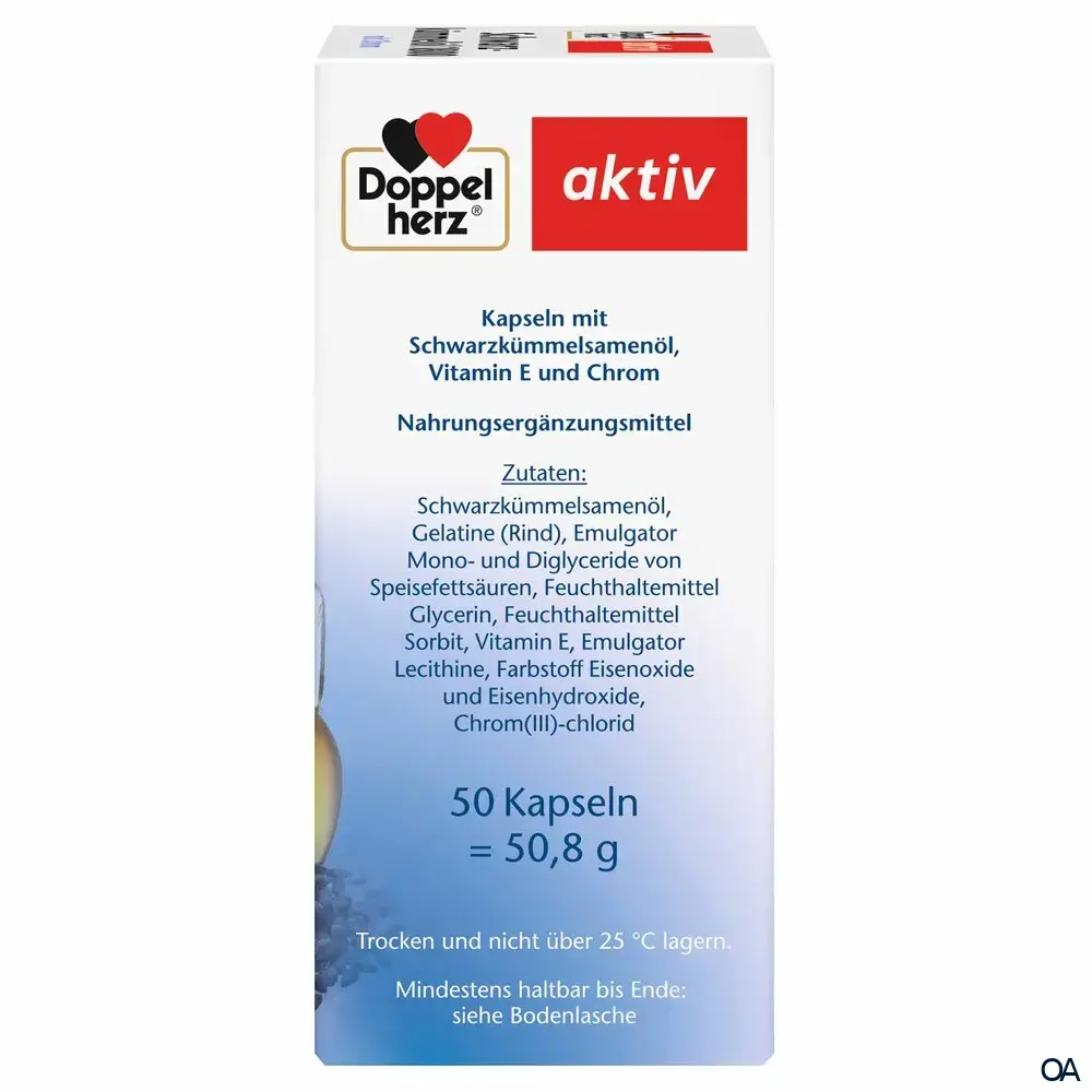 Doppelherz aktiv Schwarzkümmelöl 1800 mit Chrom Kapseln Doppelherz aktiv Schwarzkümmelöl 1800 mit Chrom Kapseln