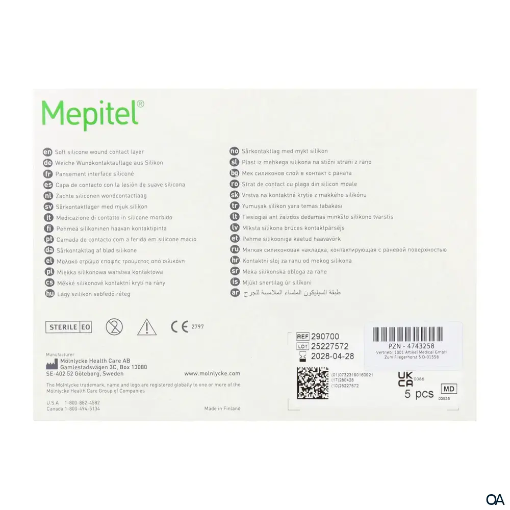 Mölnlycke® Mepitel® Wunddistanzgitter steril, 8 x 10 cm
