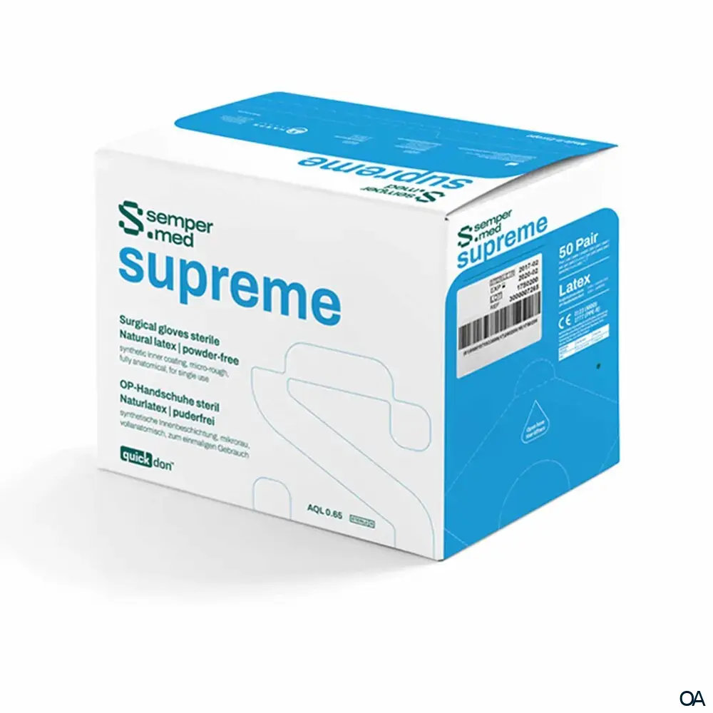 sempermed® supreme OP-Handschuhe steril - Naturlatex, puderfrei - Größe 8