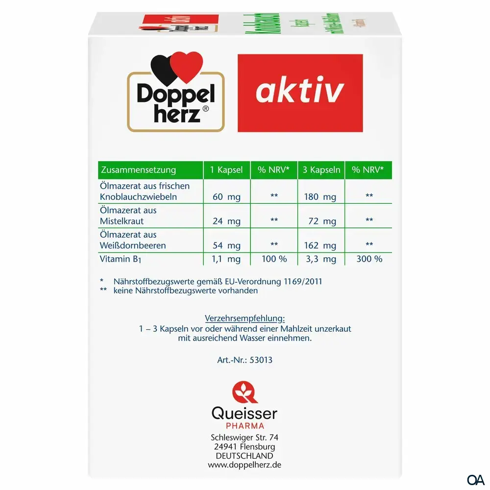 Doppelherz aktiv Knoblauch Kapseln mit Mistel + Weißdorn + Vitamin B1 Doppelherz aktiv Knoblauch Kapseln mit Mistel + Weißdorn + Vitamin B1