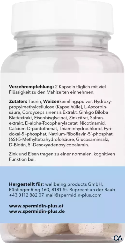 spermidinPLUS Spermidin Gedächtnis Kapseln spermidinPLUS Spermidin Gedächtnis Kapseln
