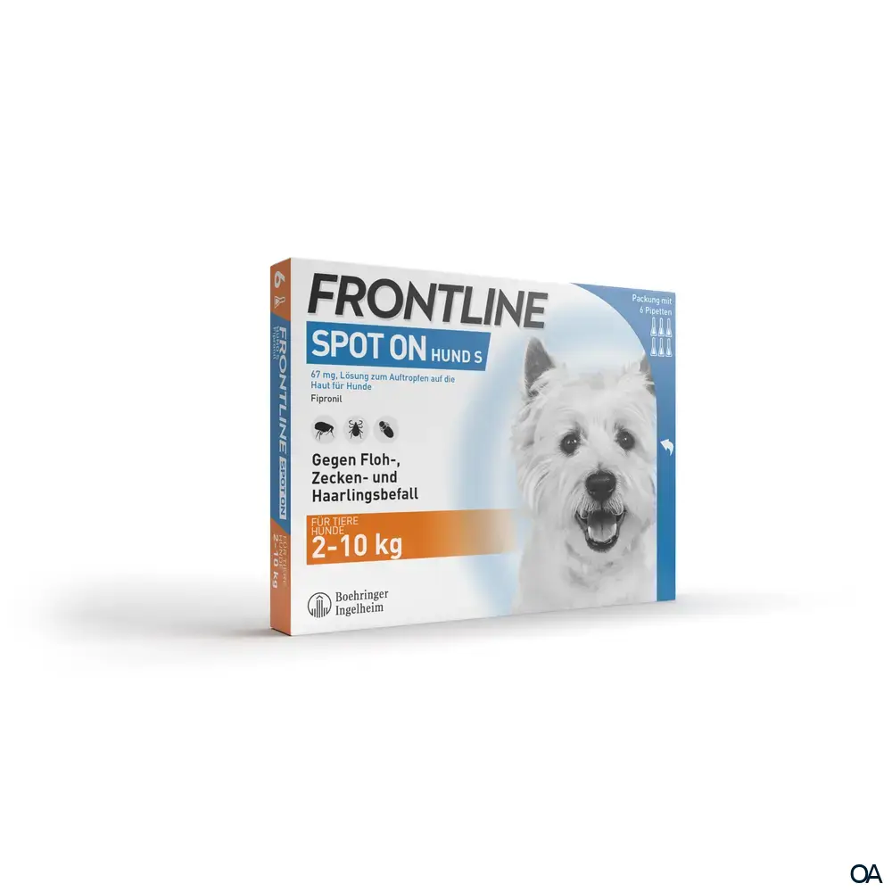 Frontline Spot on Kleine Hunde 67 mg Lösung zum Auftropfen auf die Haut Frontline Spot on Kleine Hunde 67 mg Lösung zum Auftropfen auf die Haut
