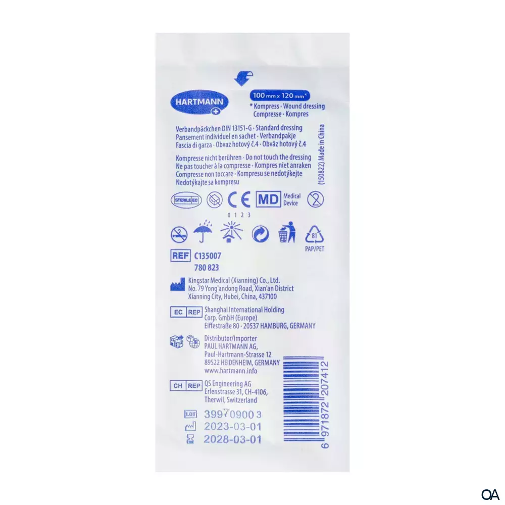 HARTMANN Verbandpäckchen large, 100 x 120 mm