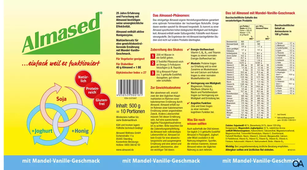 Almased® mit Mandel-Vanille-Geschmack Dose Almased® mit Mandel-Vanille-Geschmack Dose