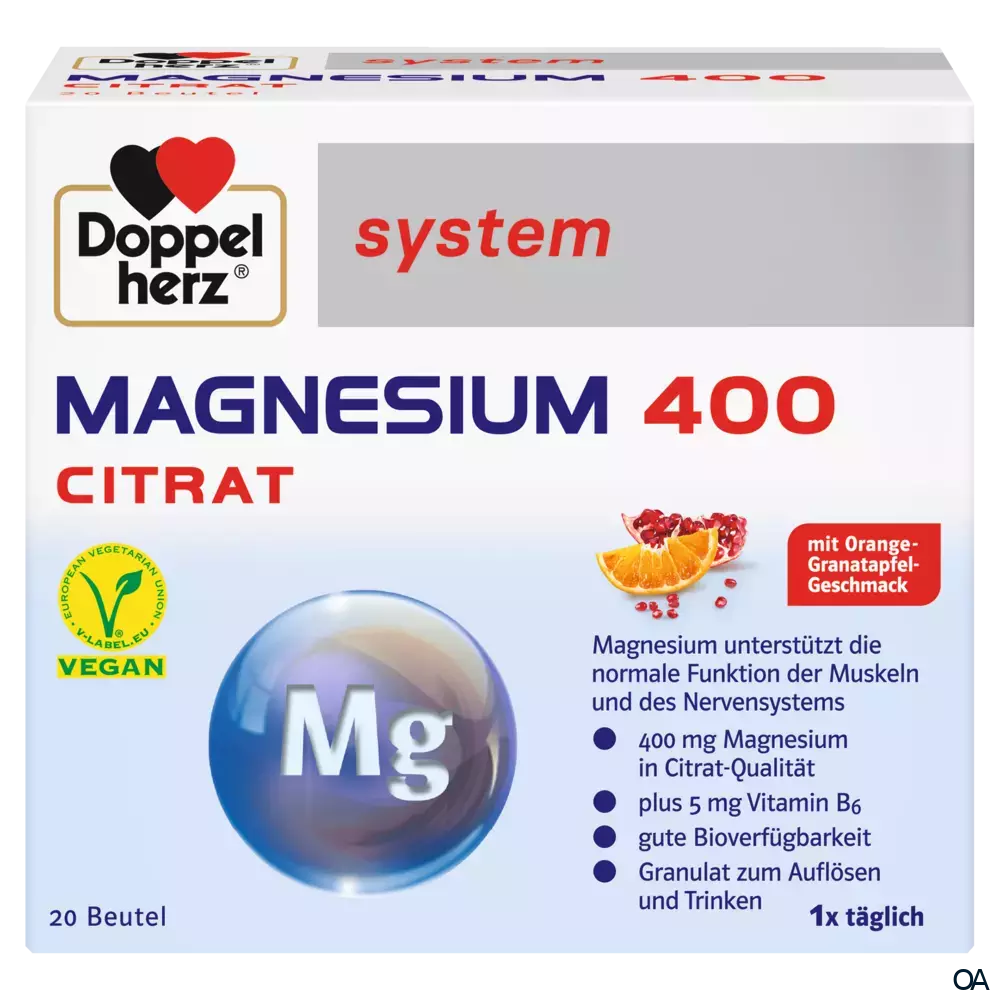 Doppelherz system MAGNESIUM CITRAT 400 Beutel Doppelherz system MAGNESIUM CITRAT 400 Beutel