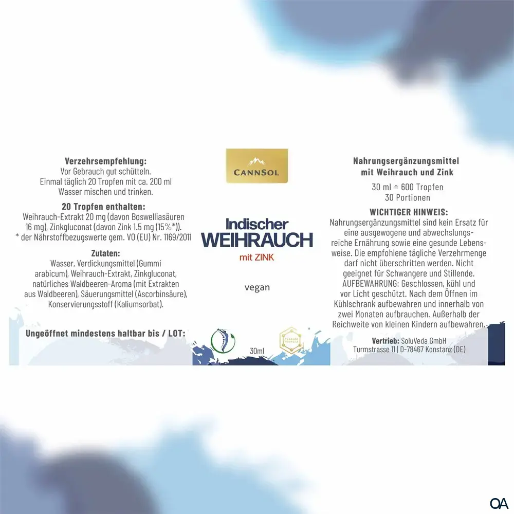 CannSol Indischer Weihrauch mit Zink Tropfen CannSol Indischer Weihrauch mit Zink Tropfen