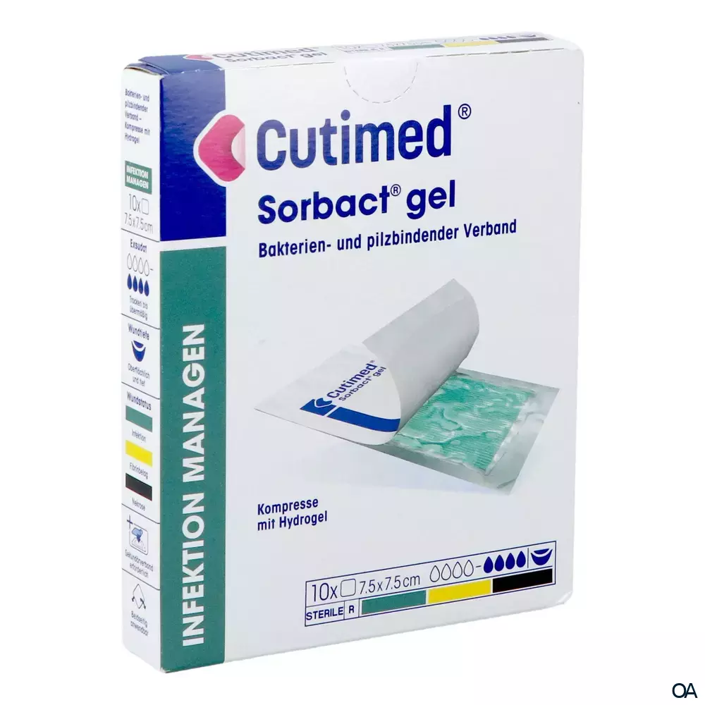 Cutimed® Sorbact® Gel Kompresse mit Hydrogel steril, 7,5 x 7,5 cm Cutimed® Sorbact® Gel Kompresse mit Hydrogel steril, 7,5 x 7,5 cm