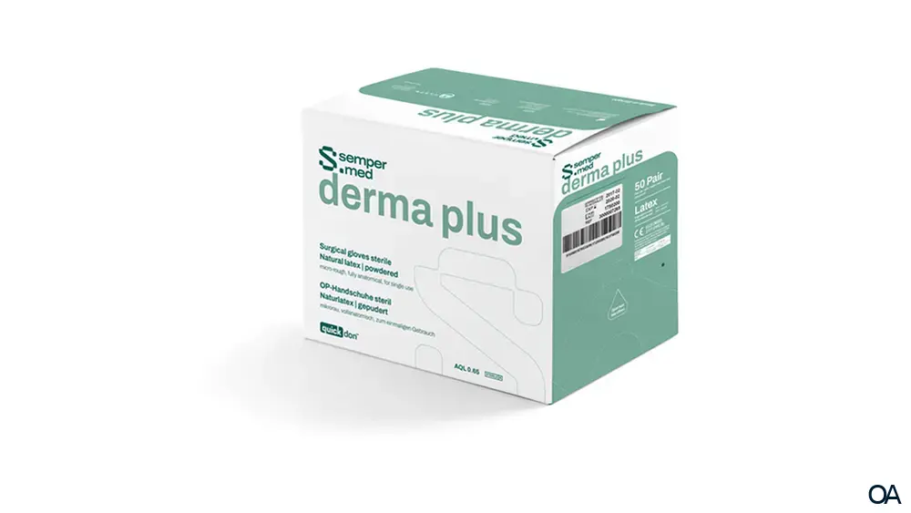 sempermed® derma plus OP-Handschuhe steril - Naturlatex, gepudert - Größe 7, 2 x 50 Stück