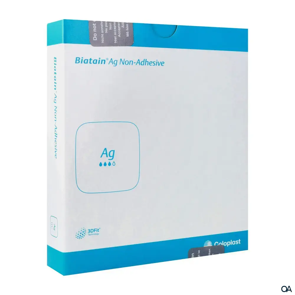 Biatain® Ag Non-Adhesive Nichthaftender Schaumverband mit Silber steril, 10 x 20 cm