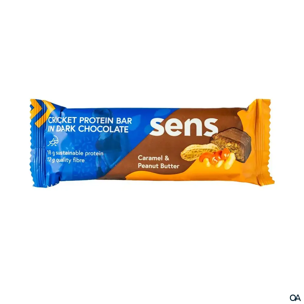 SENS Proteinriegel in dunkler Schokolade - Karamell & Erdnussbutter SENS Proteinriegel in dunkler Schokolade - Karamell & Erdnussbutter