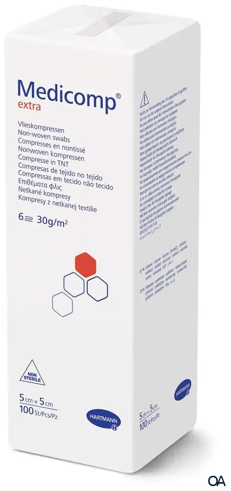 Medicomp® extra Vliesstoff Kompressen unsteril, 6-fach, 5 x 5 cm Medicomp® extra Vliesstoff Kompressen unsteril, 6-fach, 5 x 5 cm
