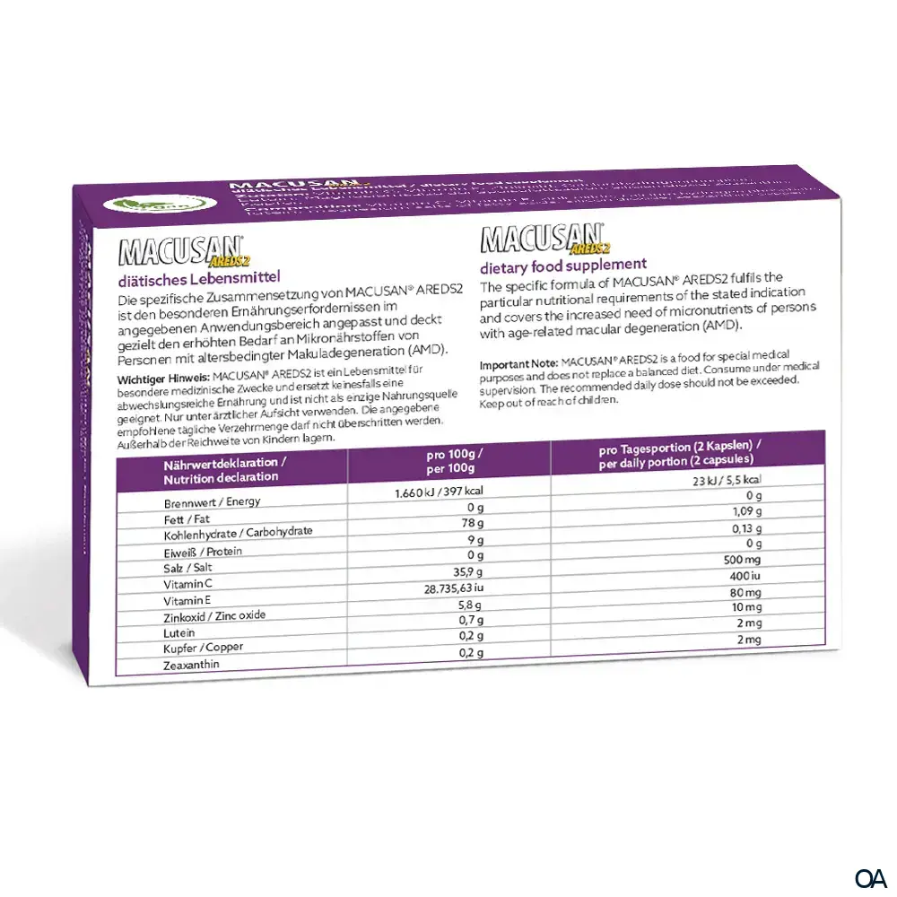 Macusan® Areds2 Kapseln Macusan® Areds2 Kapseln